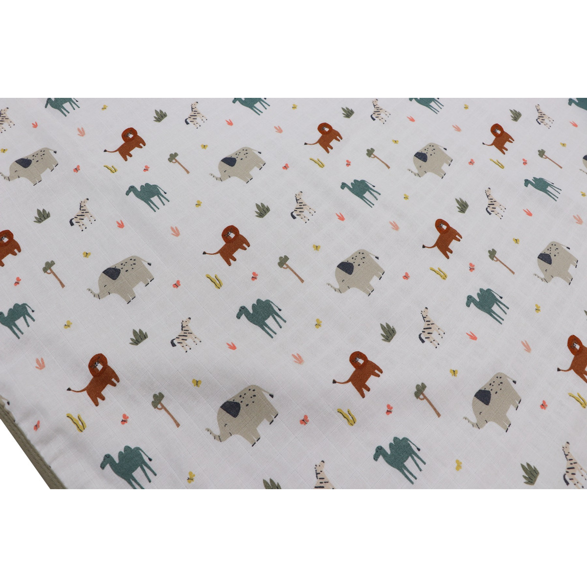 MamaLoes Jungle Sage 3-Laags Hydrofiel 75 x 100 cm Wiegdeken