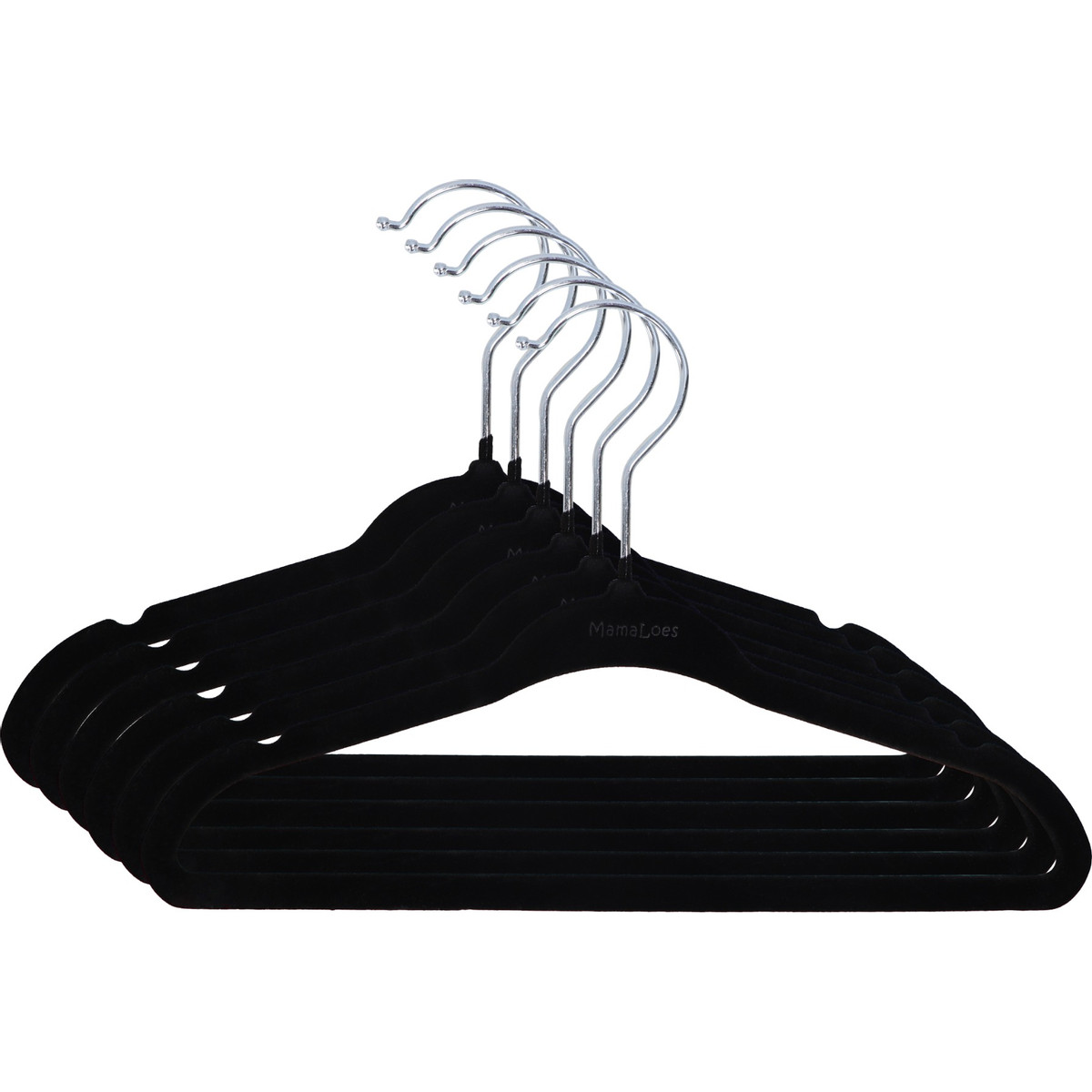 MamaLoes Kledinghangers Velvet Zwart 8 stuks