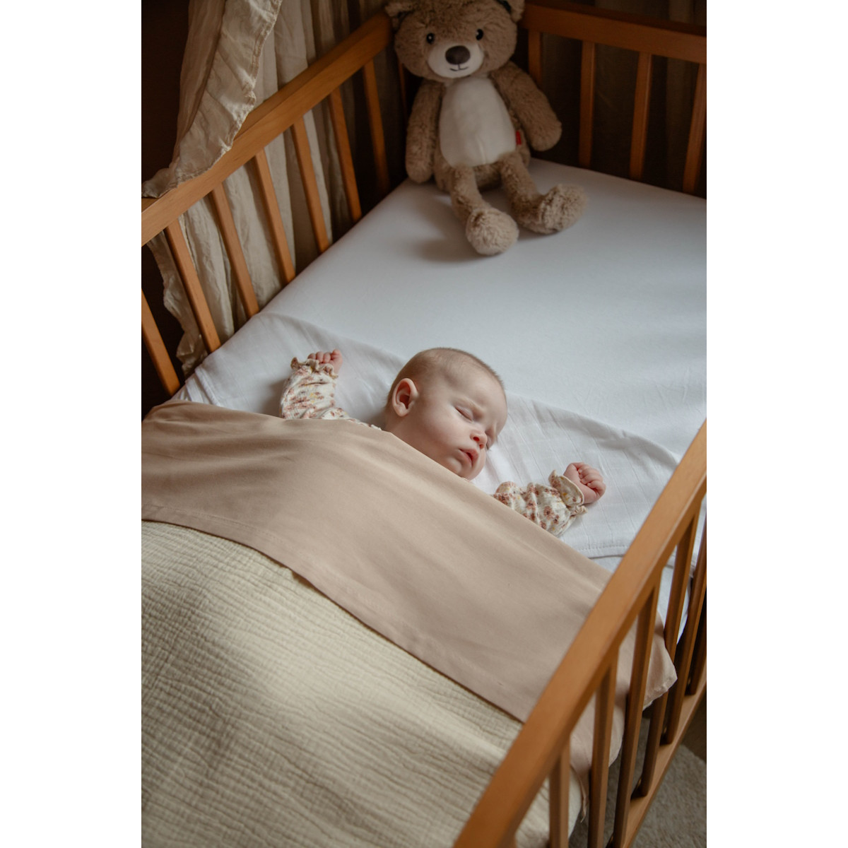 MamaLoes Jersey Nougat 60 x 120 cm Ledikant Hoeslaken