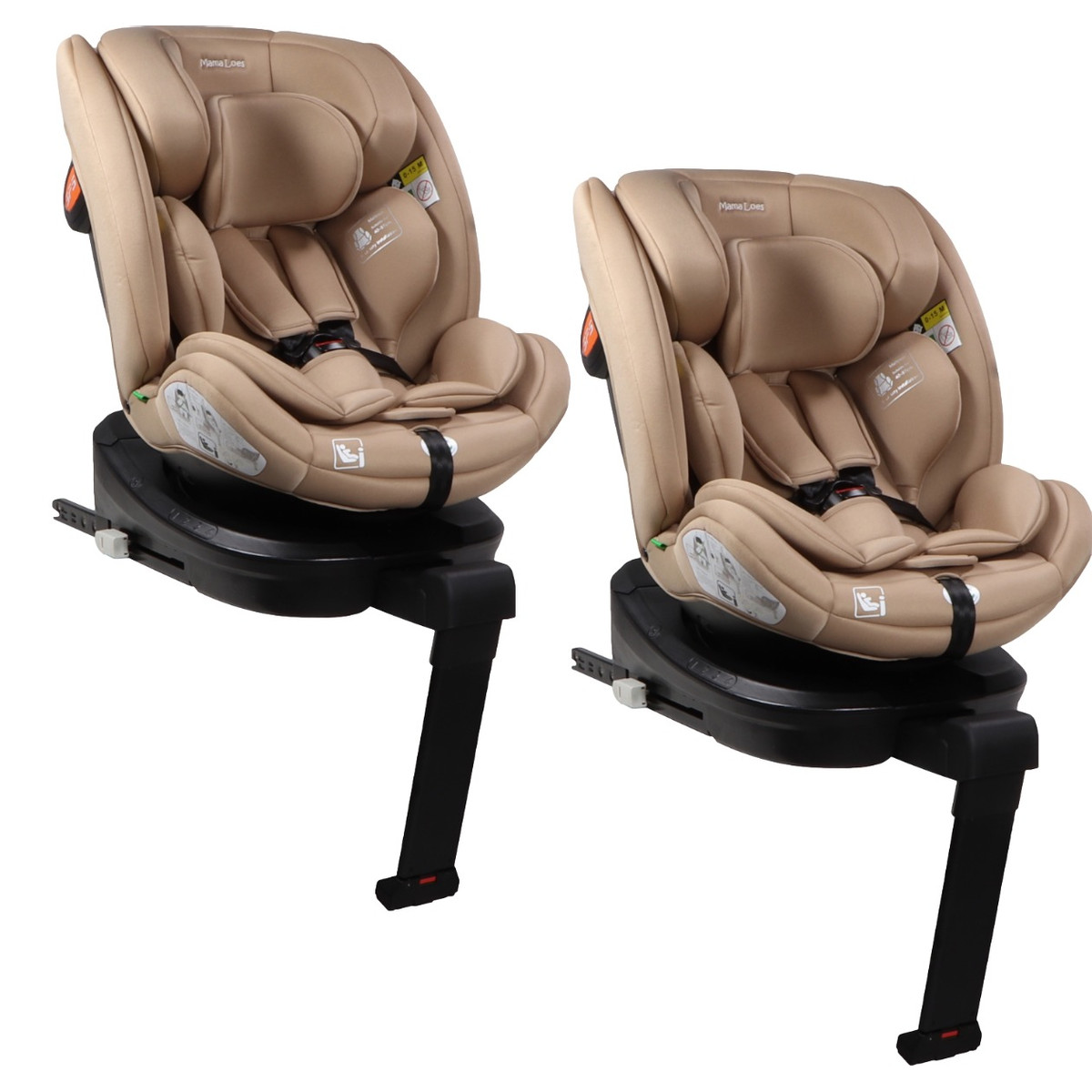 MamaLoes Lio Nougat 40-150 cm 360° i-Size Autostoel - Set van 2