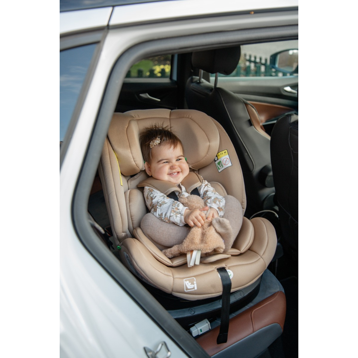 MamaLoes Lio Nougat 40-150 cm 360° i-Size Autostoel - Set van 2