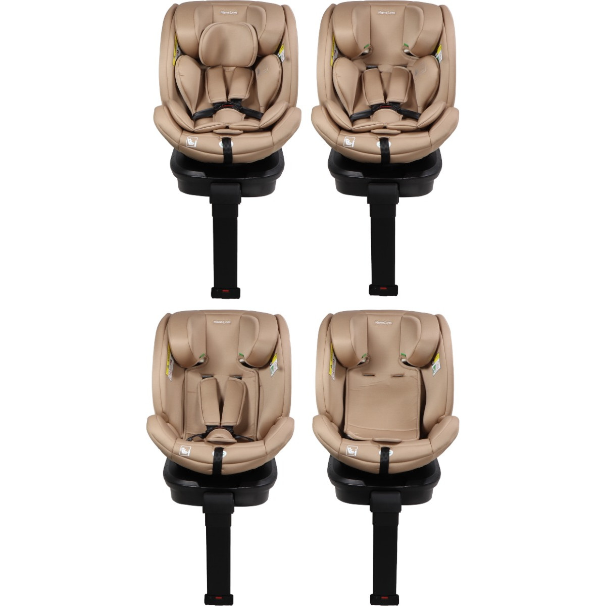 MamaLoes Lio Nougat 40-150 cm 360° i-Size Autostoel - Set van 2