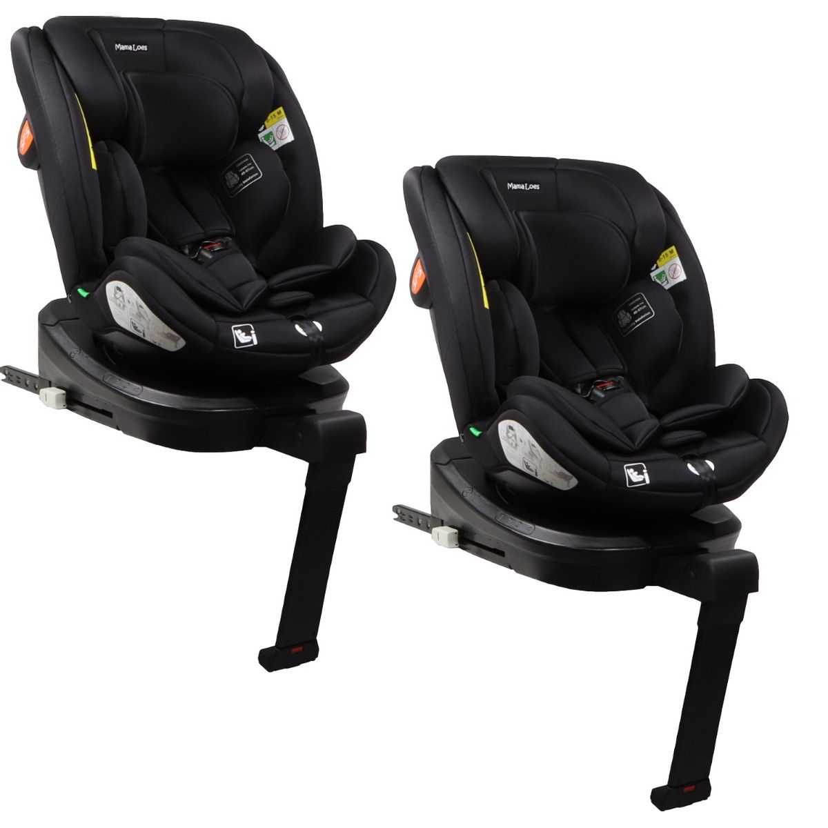 MamaLoes Lio Zwart 40-150 cm 360° i-Size Autostoel - Set van 2