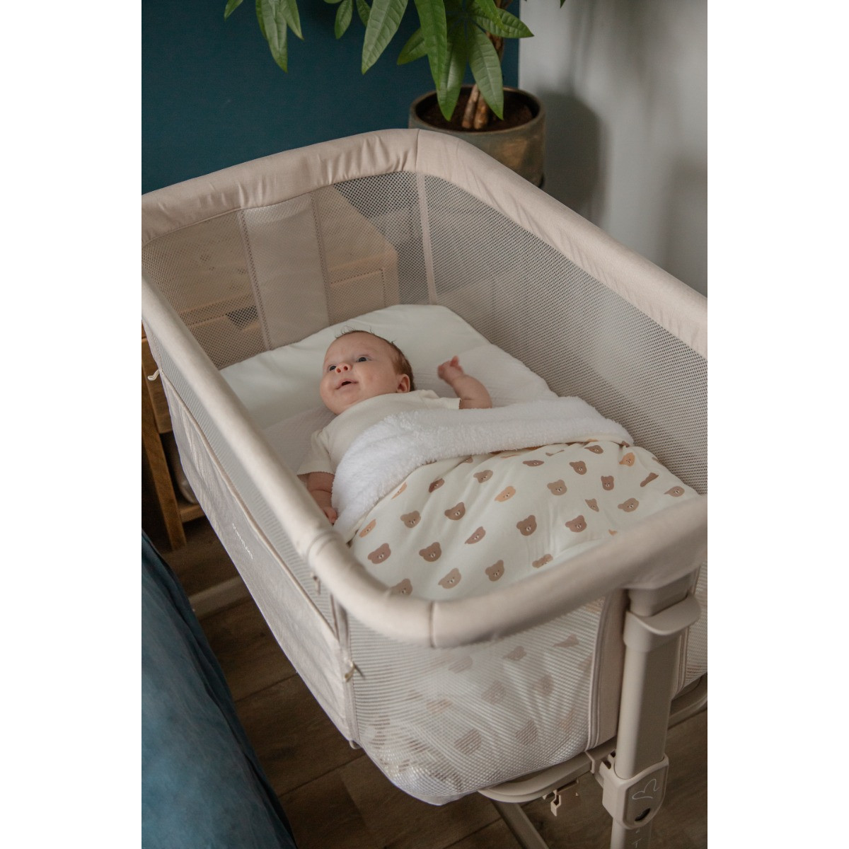 MamaLoes Loua Zwart Wieg aan Bed Co-Sleeper
