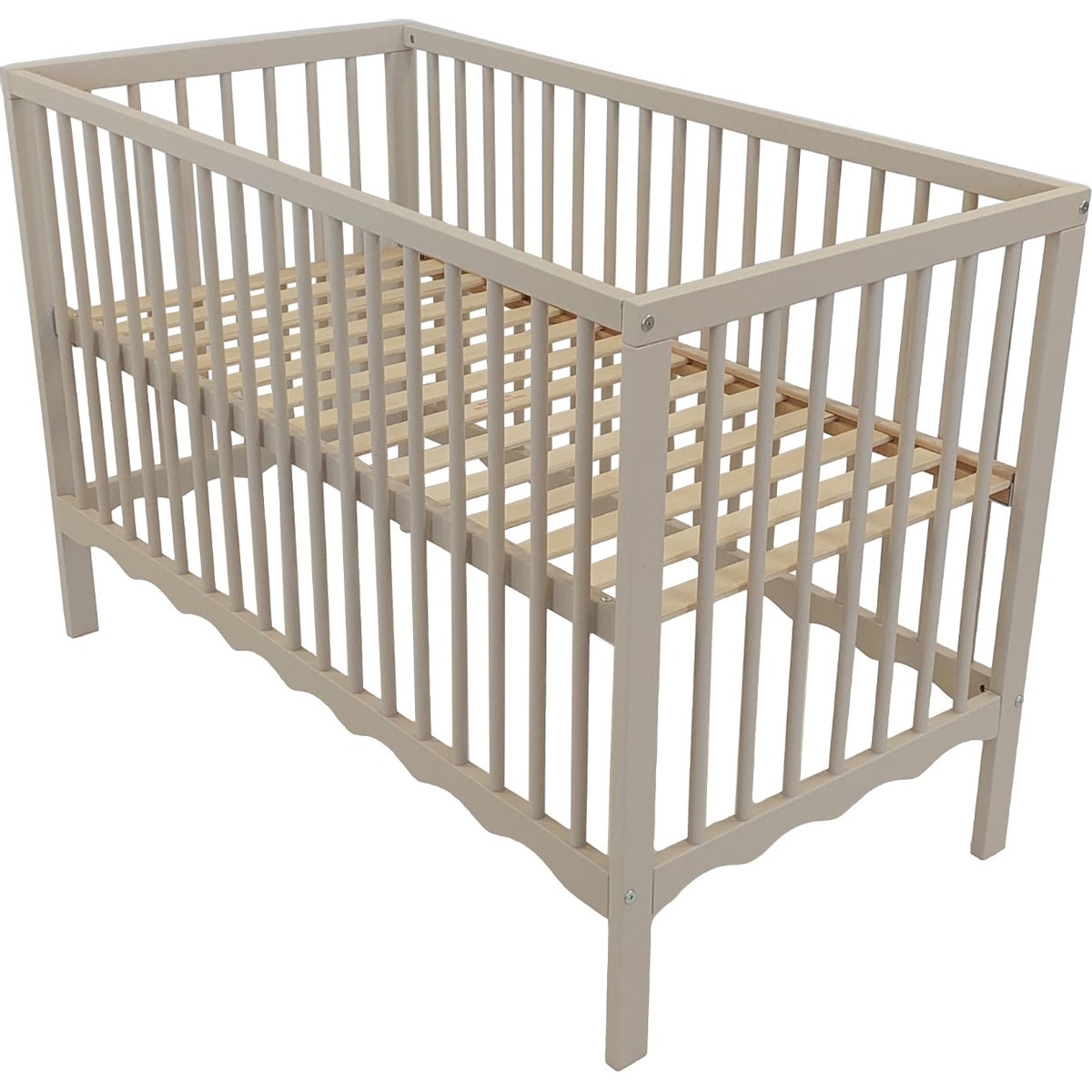 MamaLoes Luno Wave Beige 60 x 120 cm Ledikant + Ledikantmatras