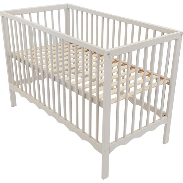 MamaLoes Luno Wave Wit 60 x 120 cm Ledikant + Ledikantmatras