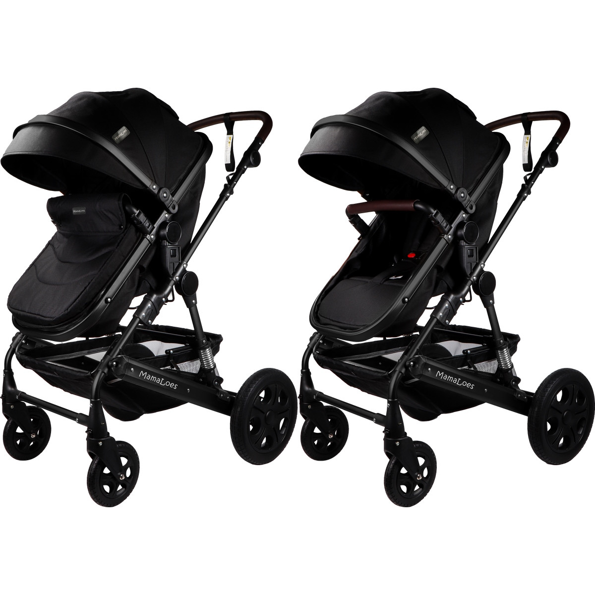 MamaLoes Marly Zwart 3-in-1 Combi Kinderwagen incl. Autostoel