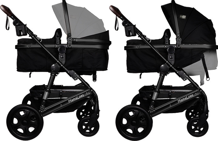 MamaLoes Marly Zwart 3-in-1 Combi Kinderwagen incl. Autostoel