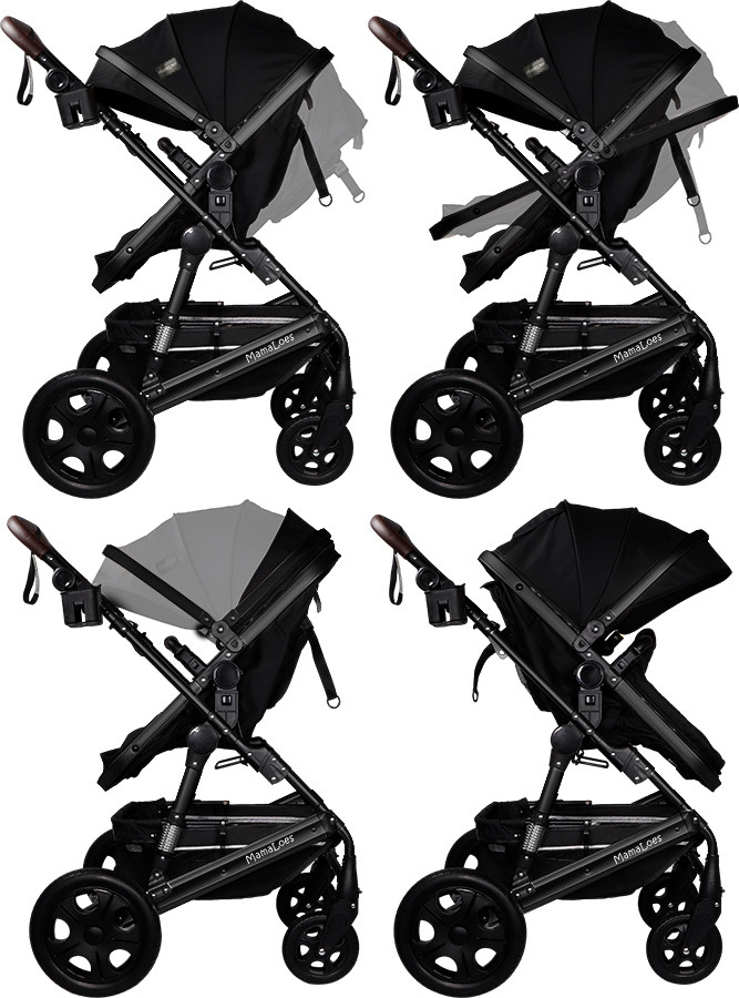 MamaLoes Marly Zwart 3-in-1 Combi Kinderwagen incl. Autostoel