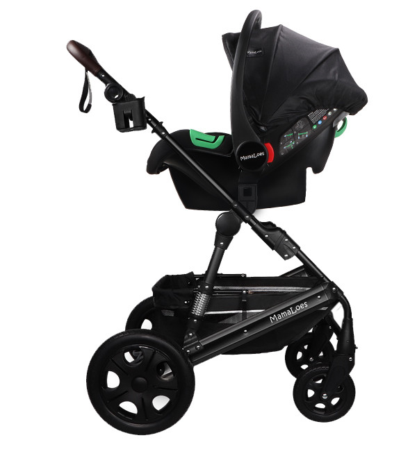 MamaLoes Marly Zwart 3-in-1 Combi Kinderwagen incl. Autostoel