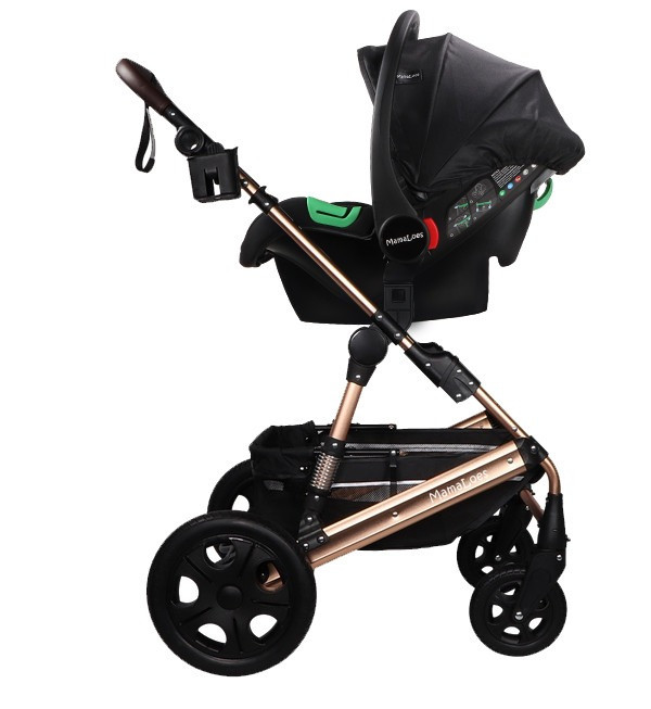 Set MamaLoes Marly Rose/Beige: Kinderwagen, Autostoel, Wieg, Schommel en Stoel