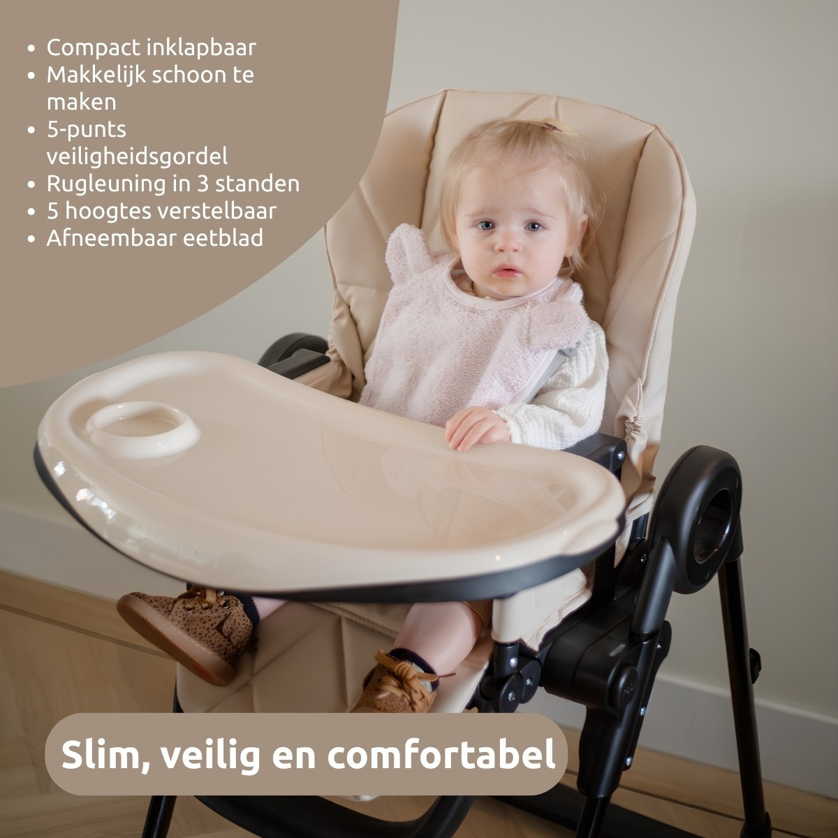 MamaLoes Mason Zwart Kinderstoel