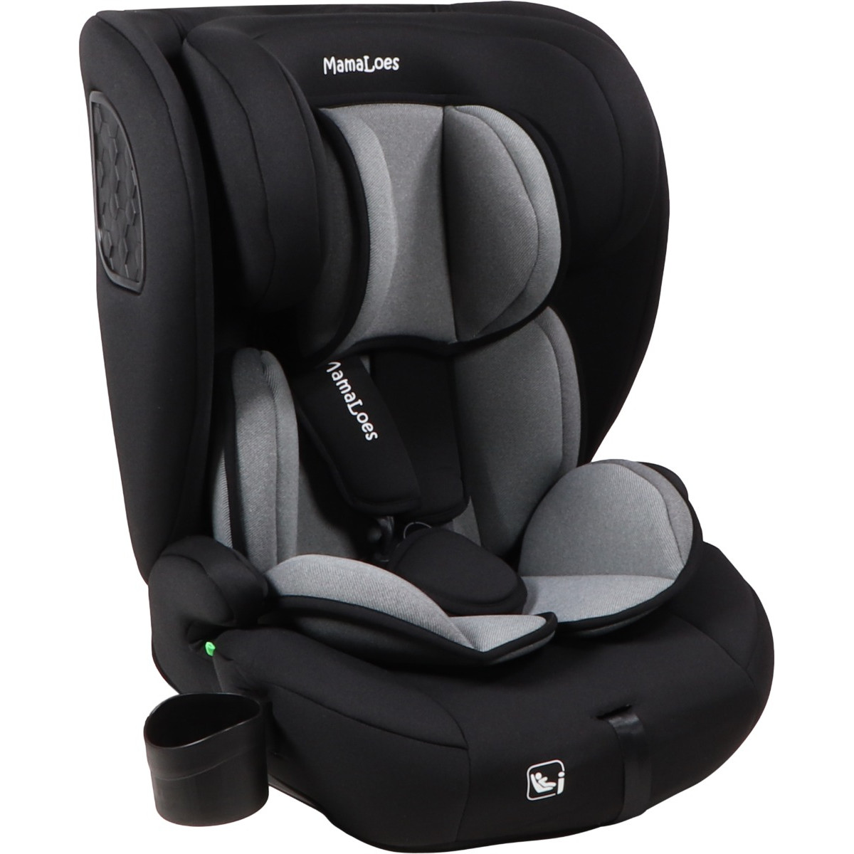 MamaLoes Mick Zwart/Grijs 76-150 cm i-Size Autostoel