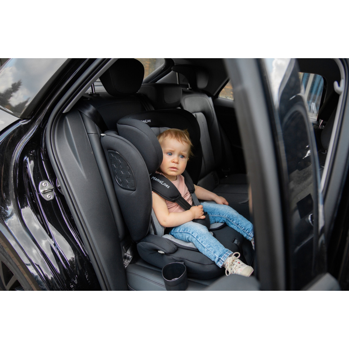 MamaLoes Mick Zwart/Grijs Isofix 76-150 cm i-Size Autostoel