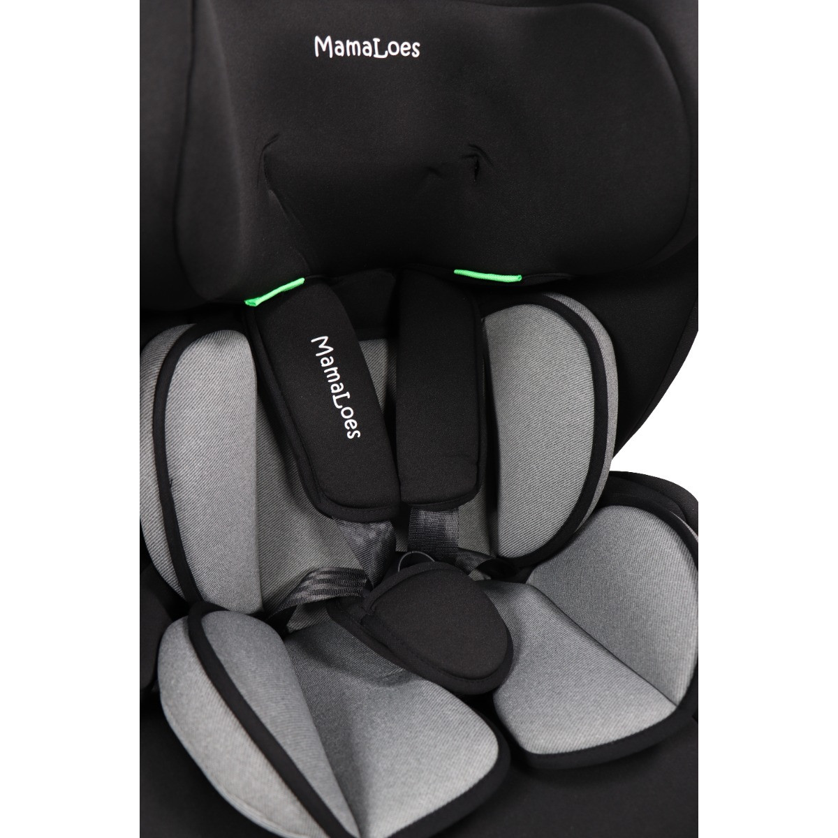 MamaLoes Mick Zwart/Grijs 76-150 cm i-Size Autostoel - Set van 2