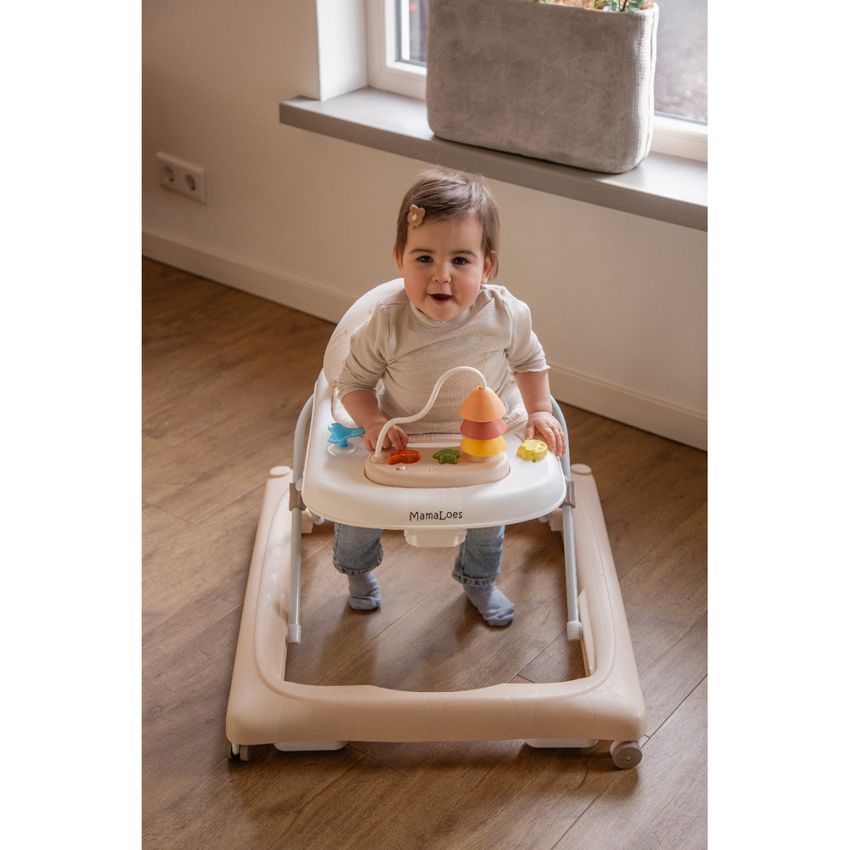 MamaLoes Mikko Beige Baby Walker Loopstoel
