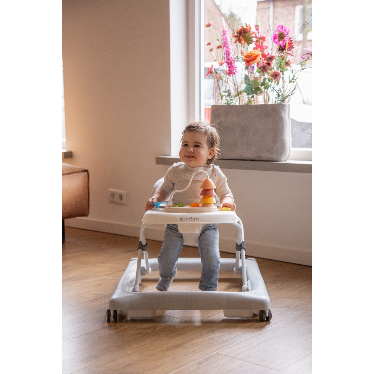 MamaLoes Mikko Grijs Baby Walker Loopstoel