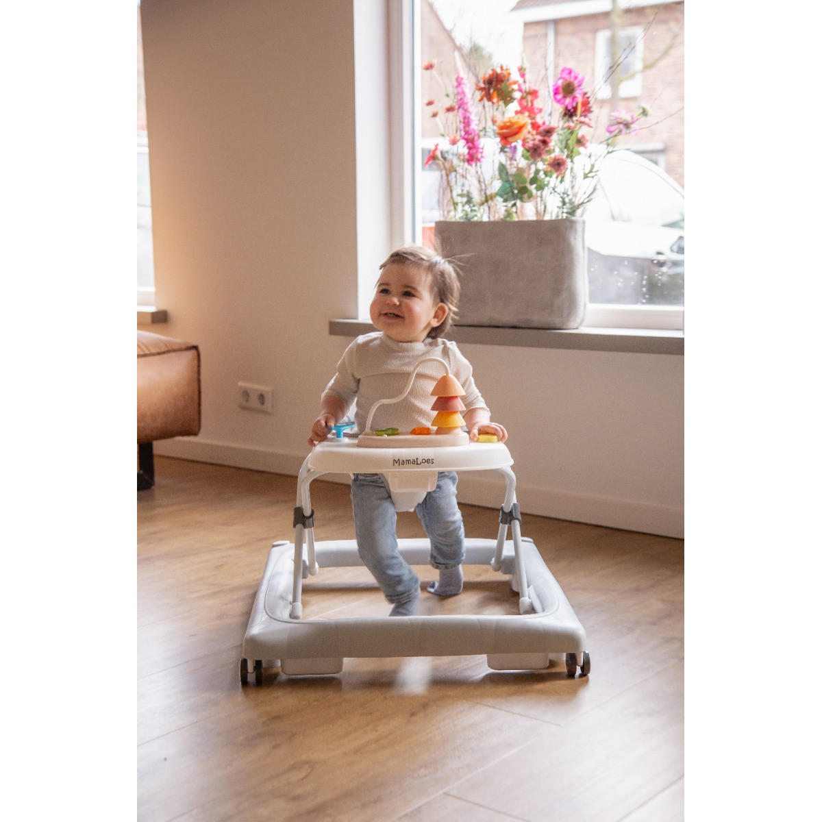 MamaLoes Mikko Grijs Baby Walker Loopstoel