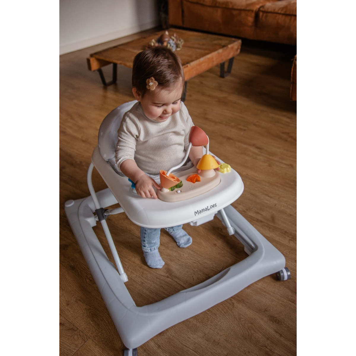 MamaLoes Mikko Grijs Baby Walker Loopstoel