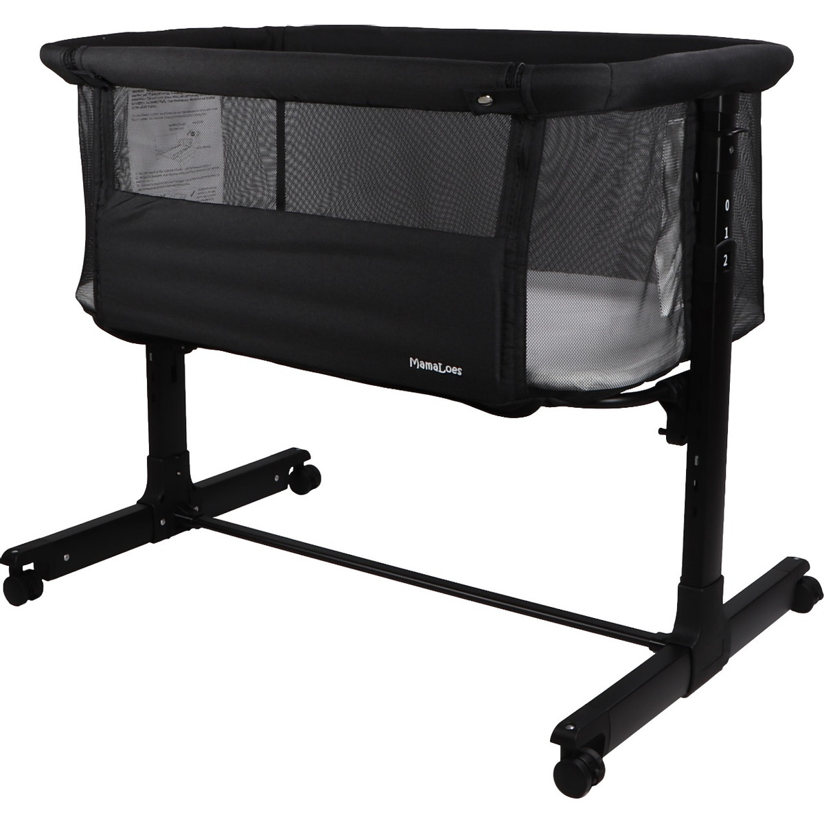 MamaLoes Noé Zwart Co-Sleeper Wieg aan Bed