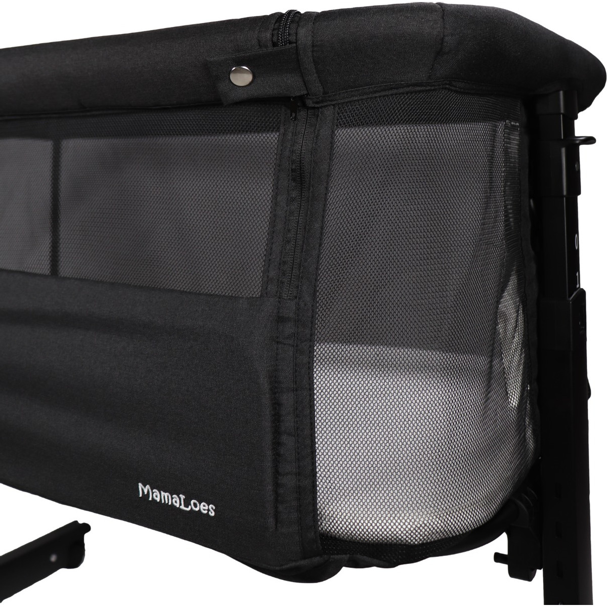 MamaLoes Noé Zwart Co-Sleeper Wieg aan Bed
