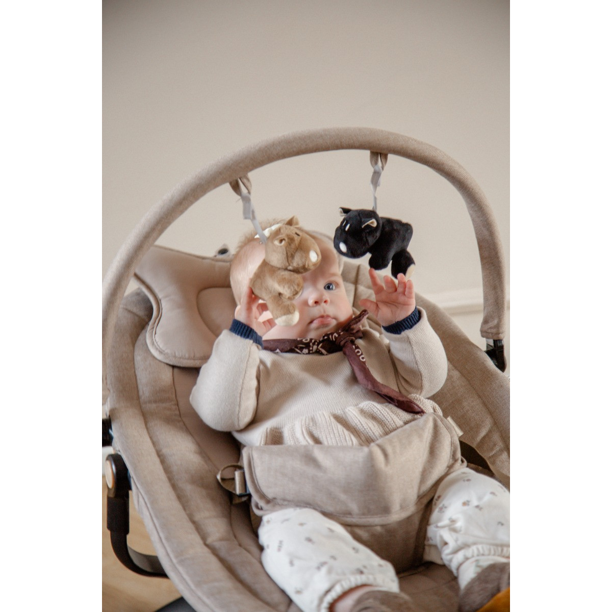 MamaLoes Nola Beige Deluxe Elektrische Babyschommel