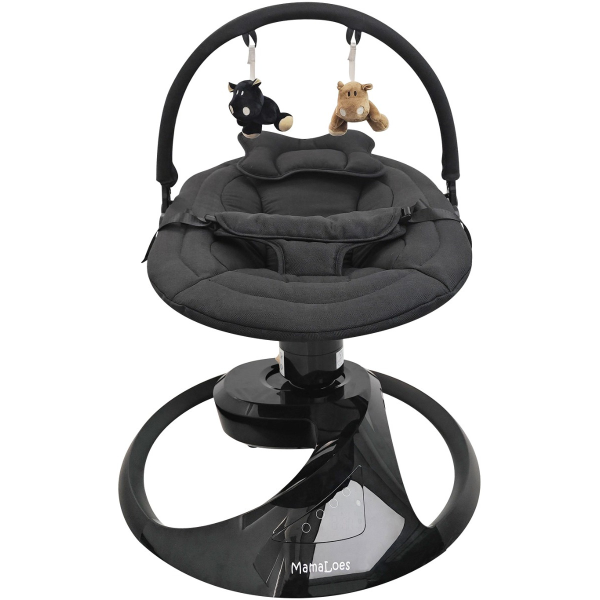MamaLoes Nola Zwart Deluxe Elektrische Babyschommel