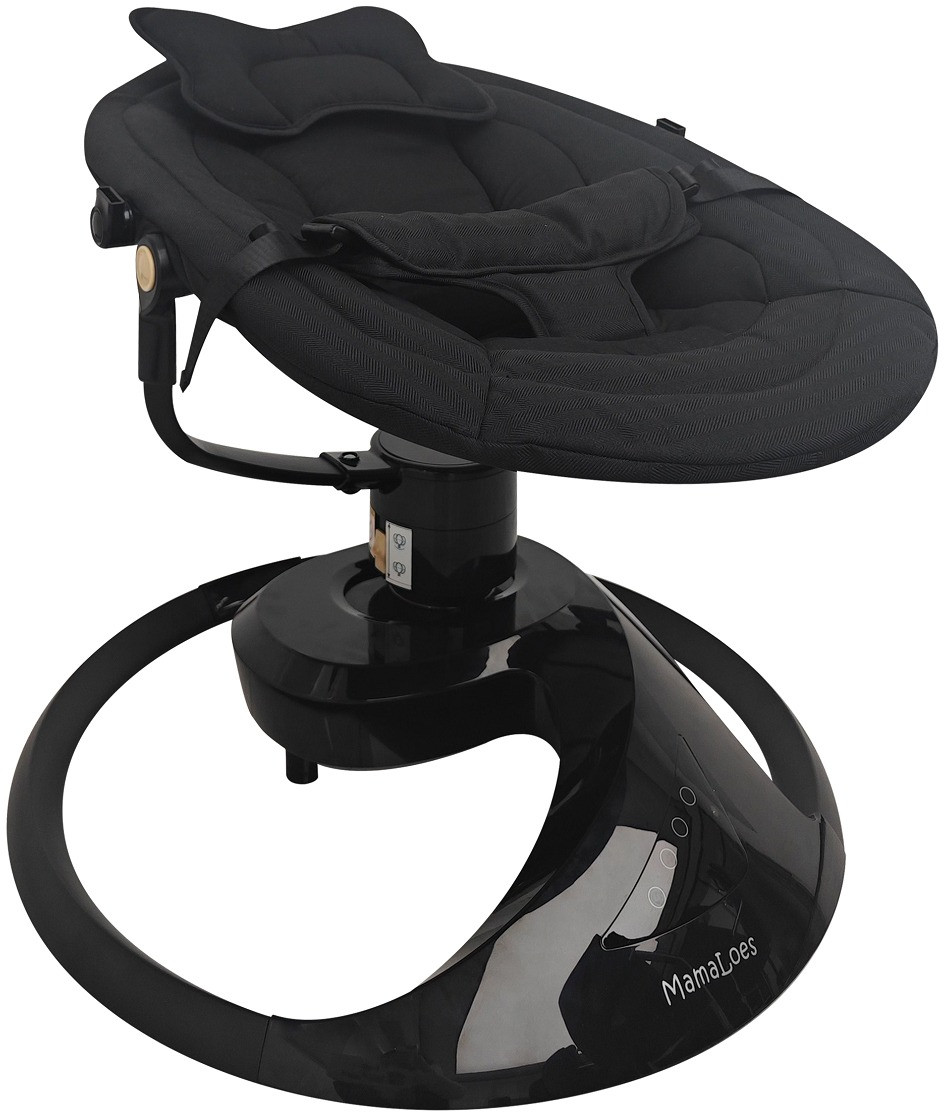 MamaLoes Nola Zwart Deluxe Elektrische Babyschommel