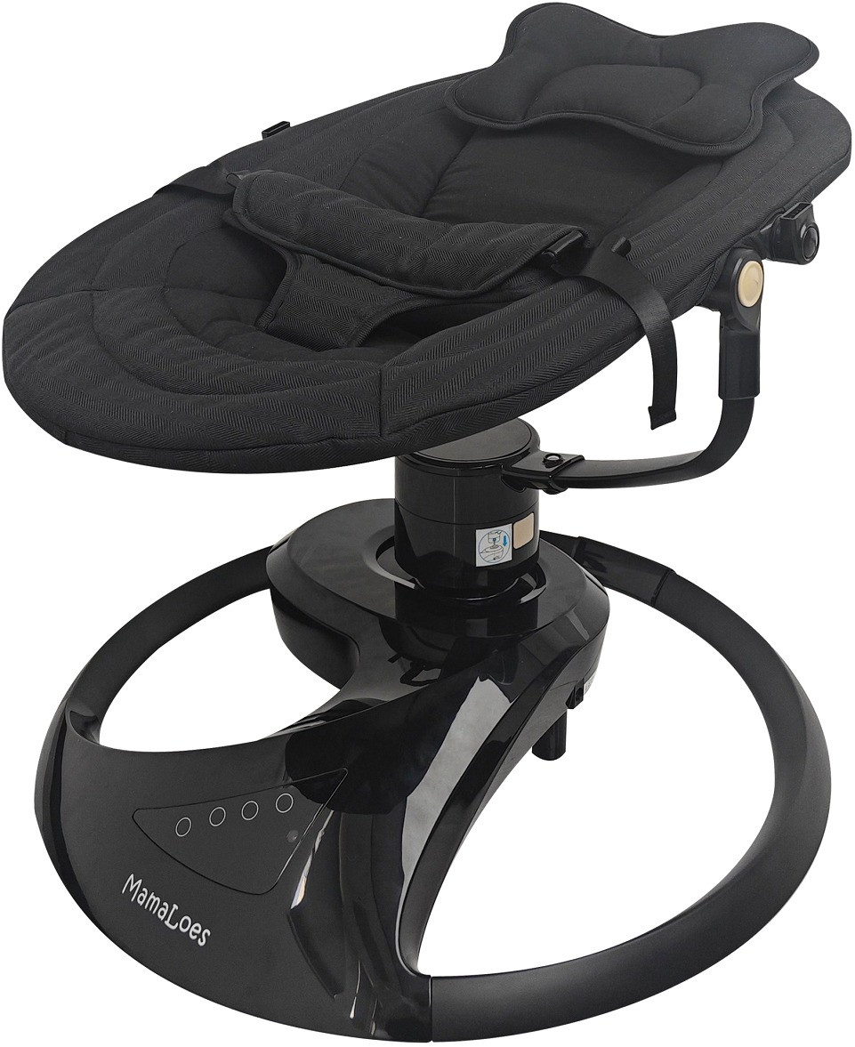 MamaLoes Nola Zwart Deluxe Elektrische Babyschommel