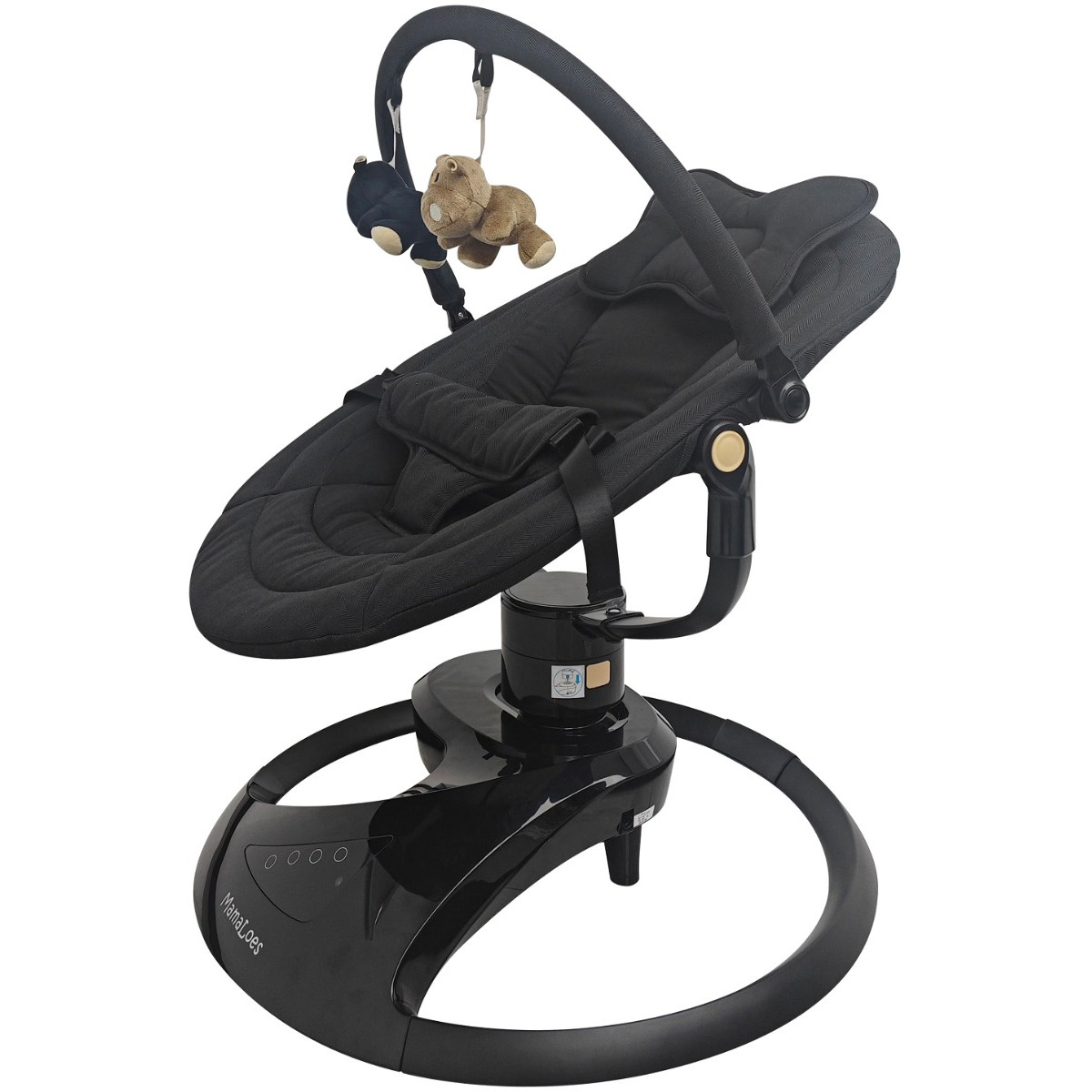 MamaLoes Nola Zwart Deluxe Elektrische Babyschommel