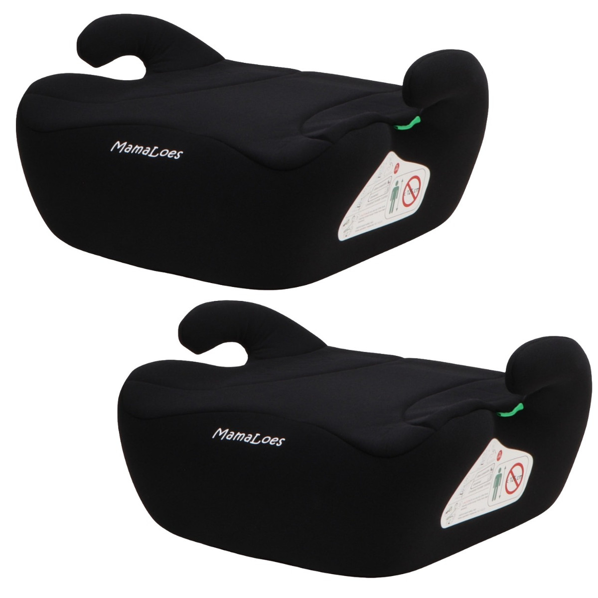 MamaLoes Noor Zwart 125-150 cm i-Size Booster - Set van 2