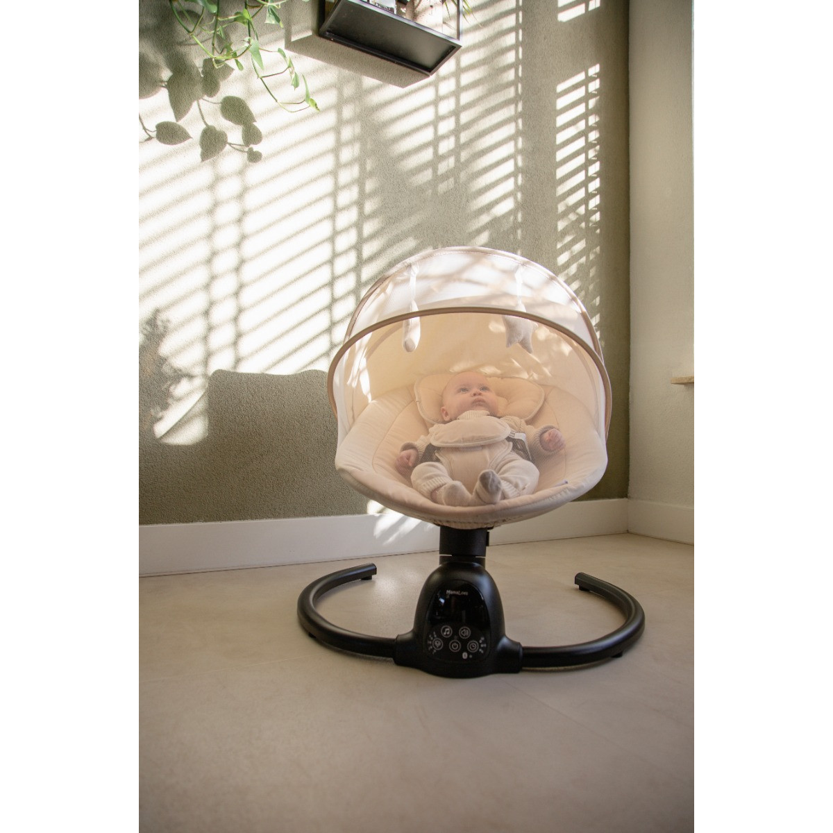 MamaLoes Noud Zwart Elektrische Babyschommel