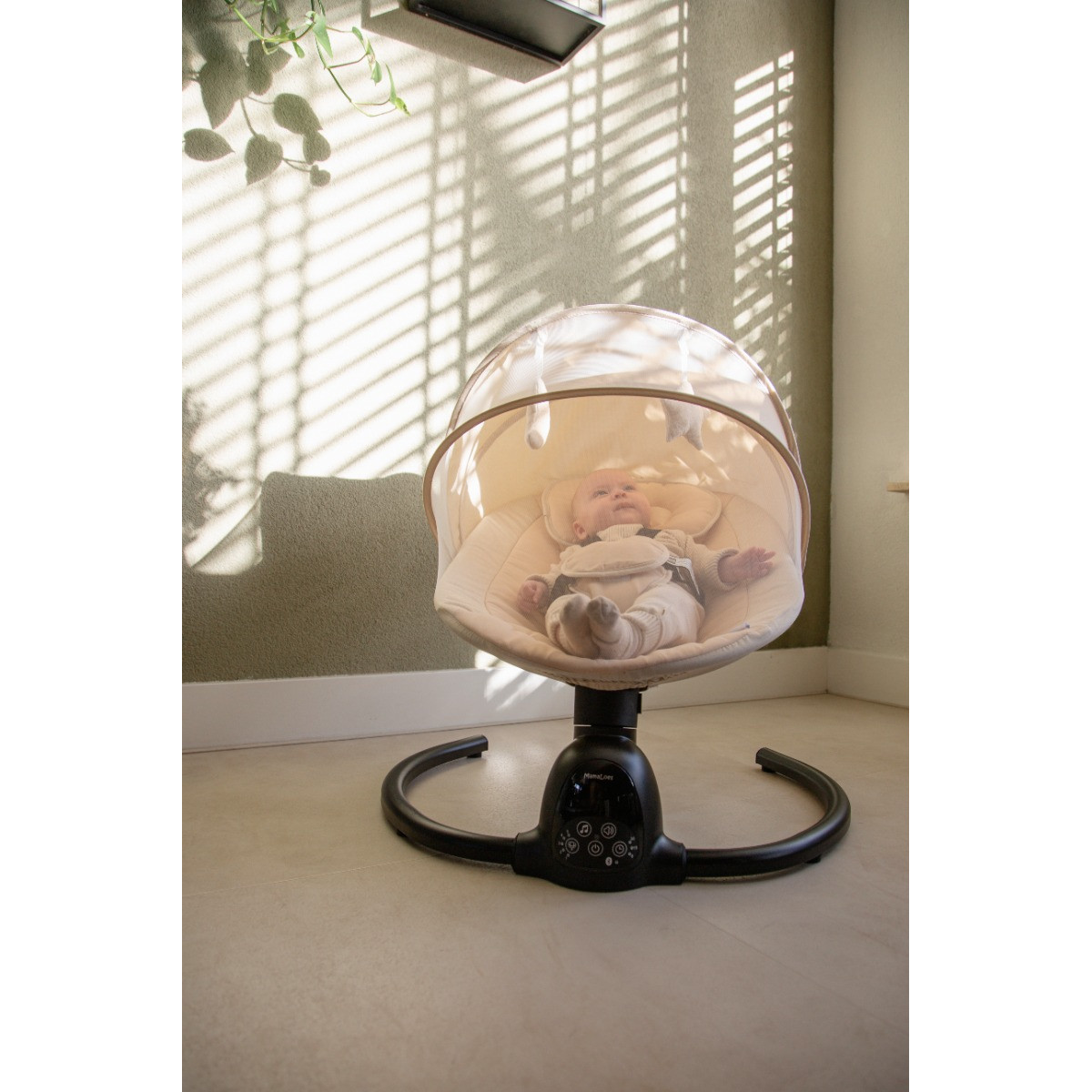MamaLoes Noud Beige Elektrische Babyschommel