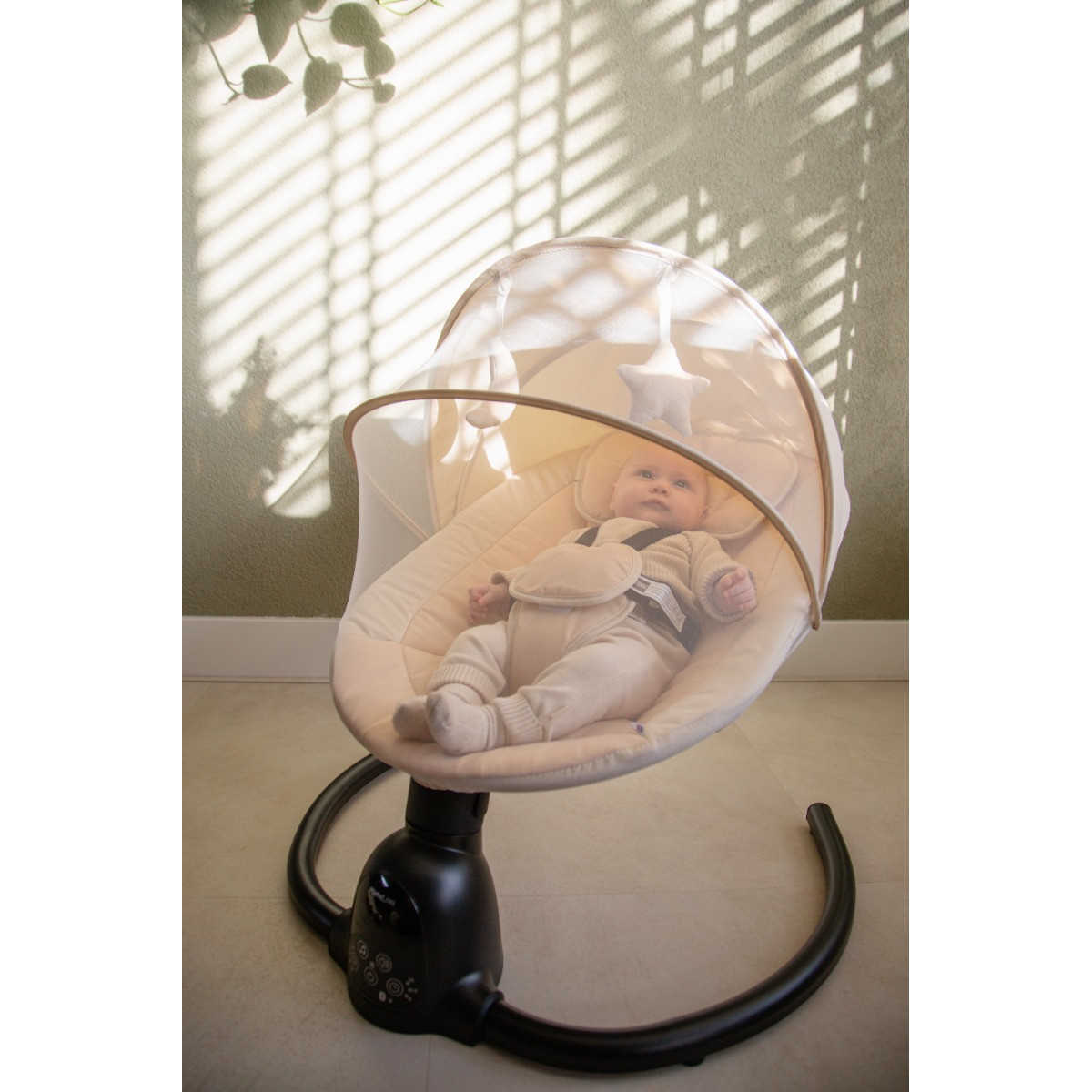MamaLoes Noud Beige Elektrische Babyschommel