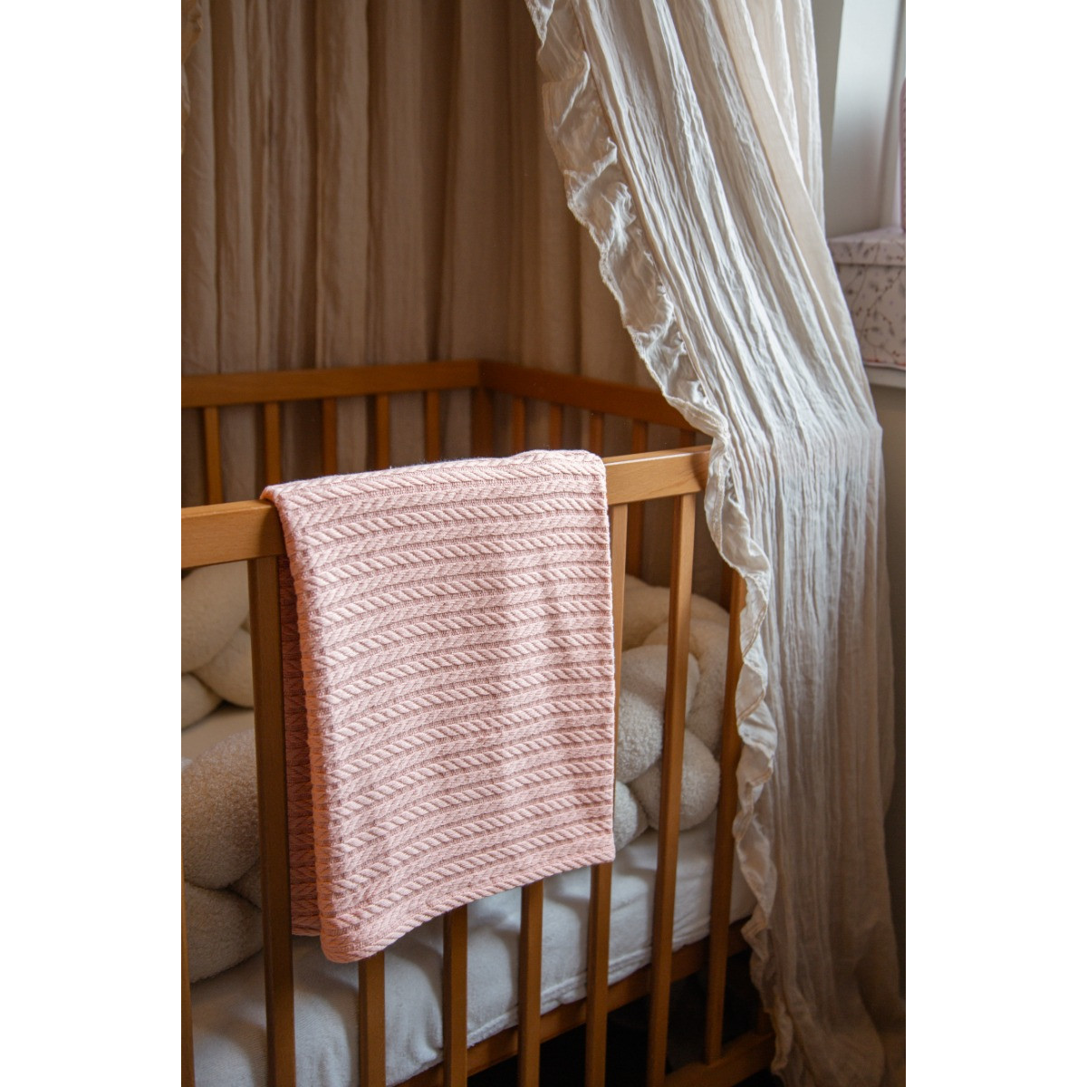 MamaLoes Oudroze 100x150cm Knitted Ledikantdeken