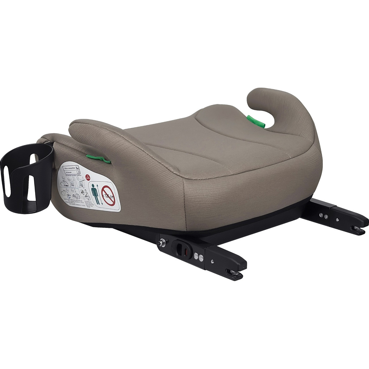MamaLoes Pip Taupe Isofix 125-150 cm i-Size Booster - Set van 2