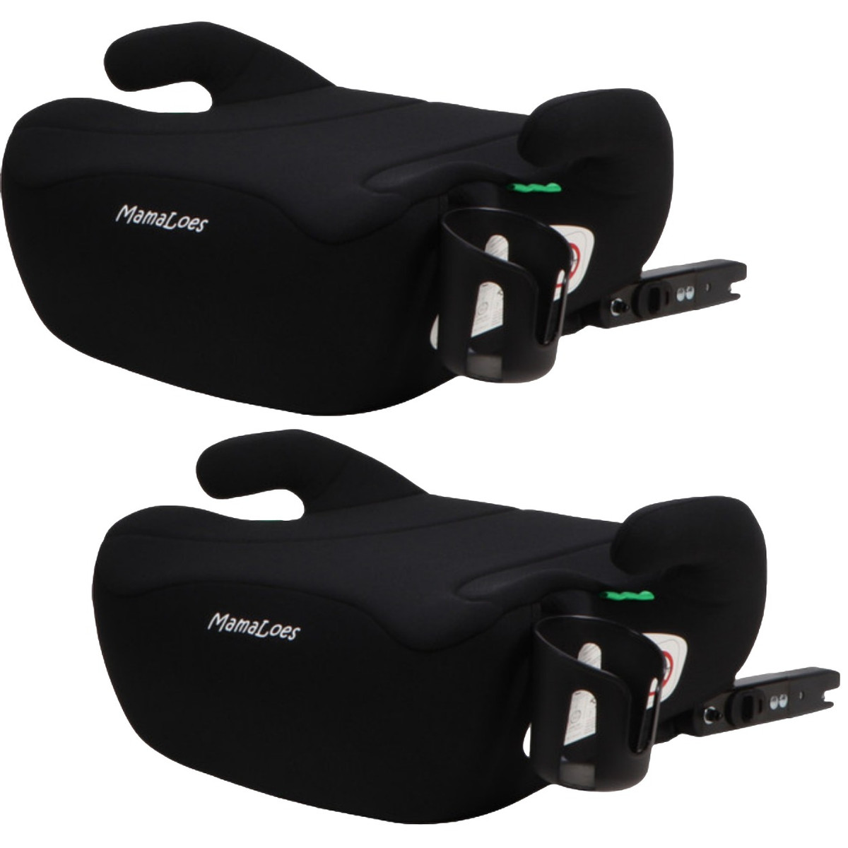 MamaLoes Pip Zwart Isofix 125-150 cm i-Size Booster - Set van 2