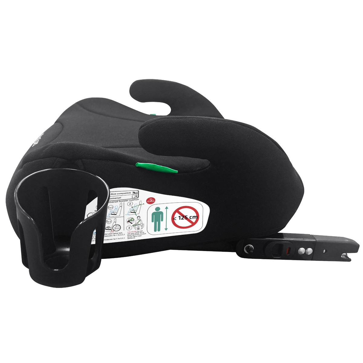 MamaLoes Pip Zwart Isofix 125-150 cm i-Size Booster