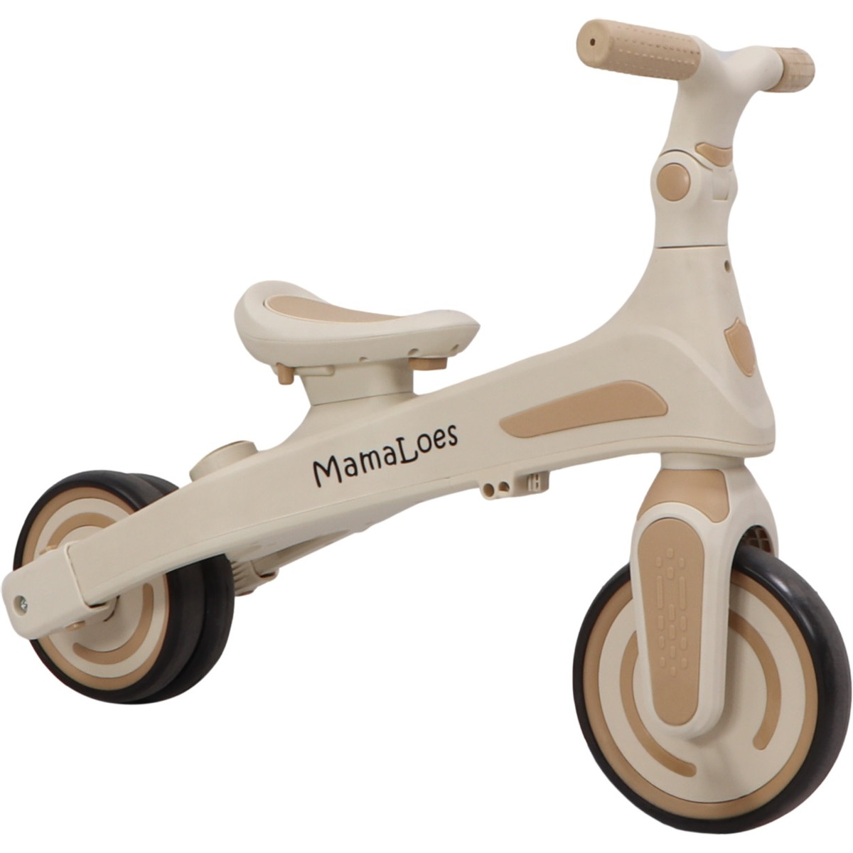 MamaLoes Quinn Beige Driewieler met Duwstang