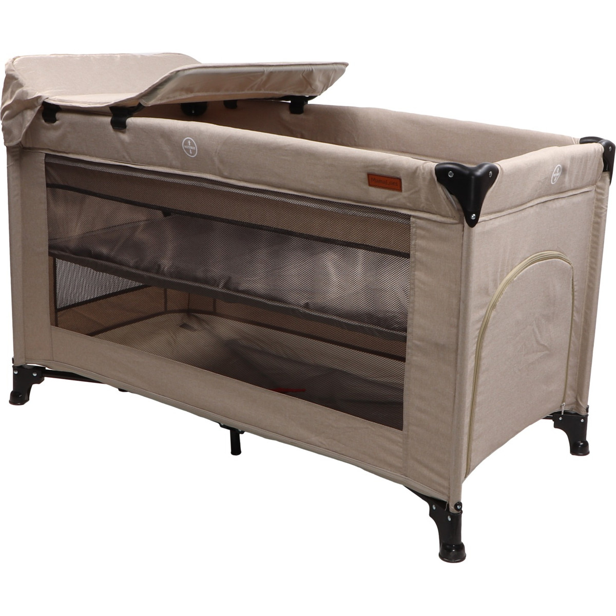 MamaLoes Raff Taupe Deluxe Campingbed incl. Aankleedvlak