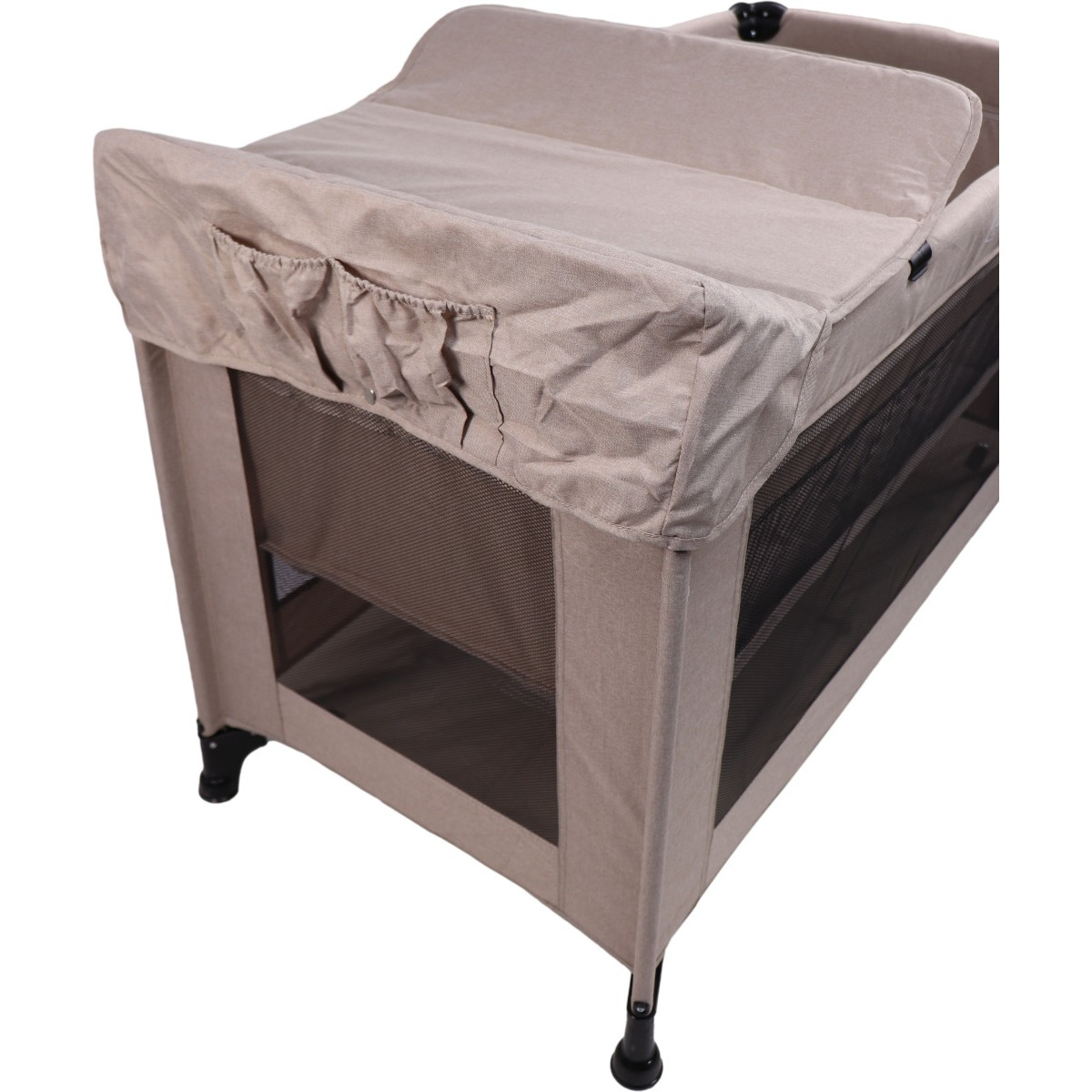 MamaLoes Raff Taupe Deluxe Campingbed incl. Aankleedvlak