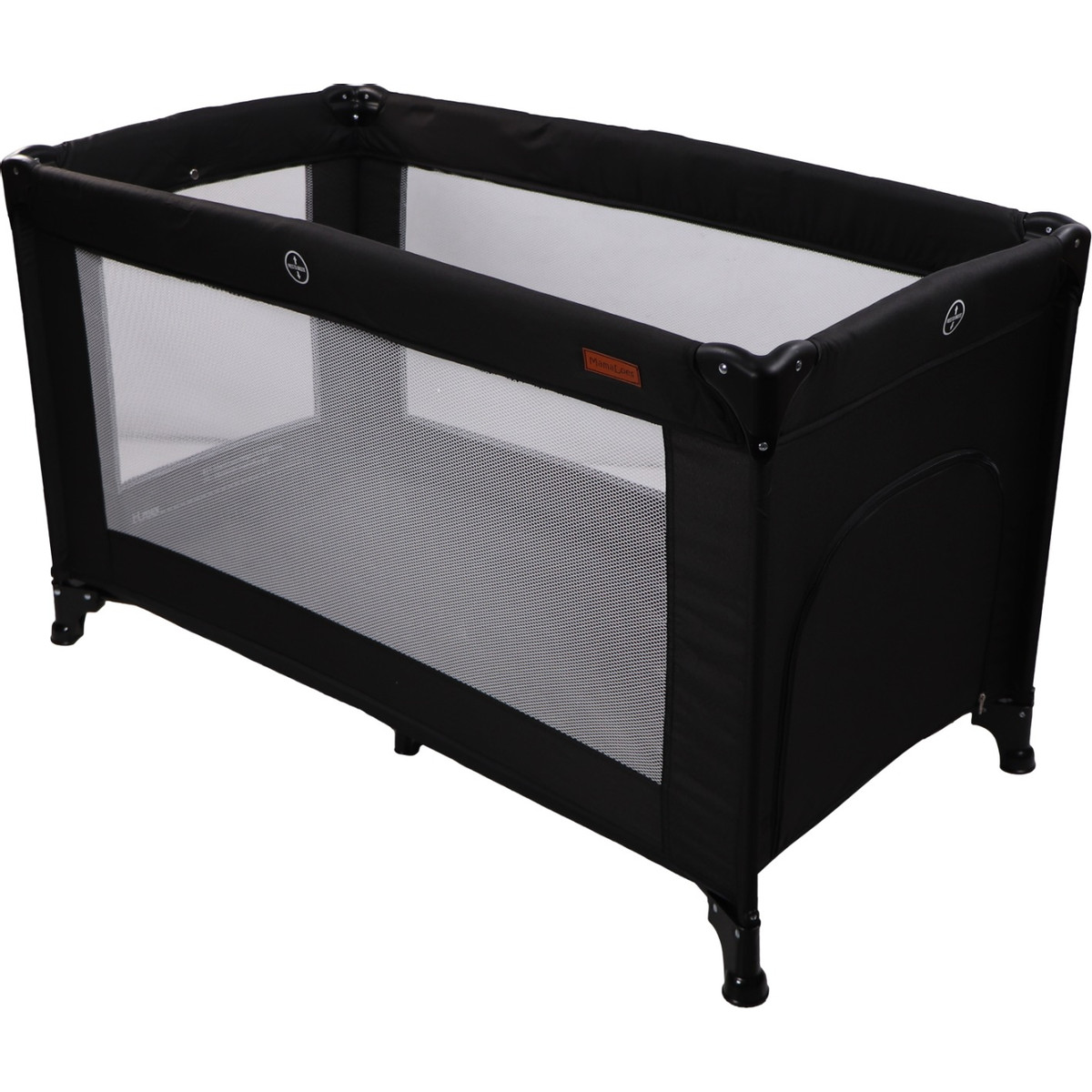 MamaLoes Raff Zwart Deluxe Campingbed incl. Aankleedvlak