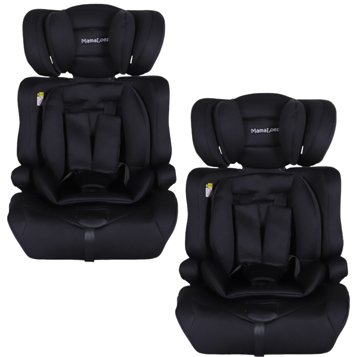 MamaLoes Saar Zwart 76-150 cm i-Size Autostoel - Set van 2