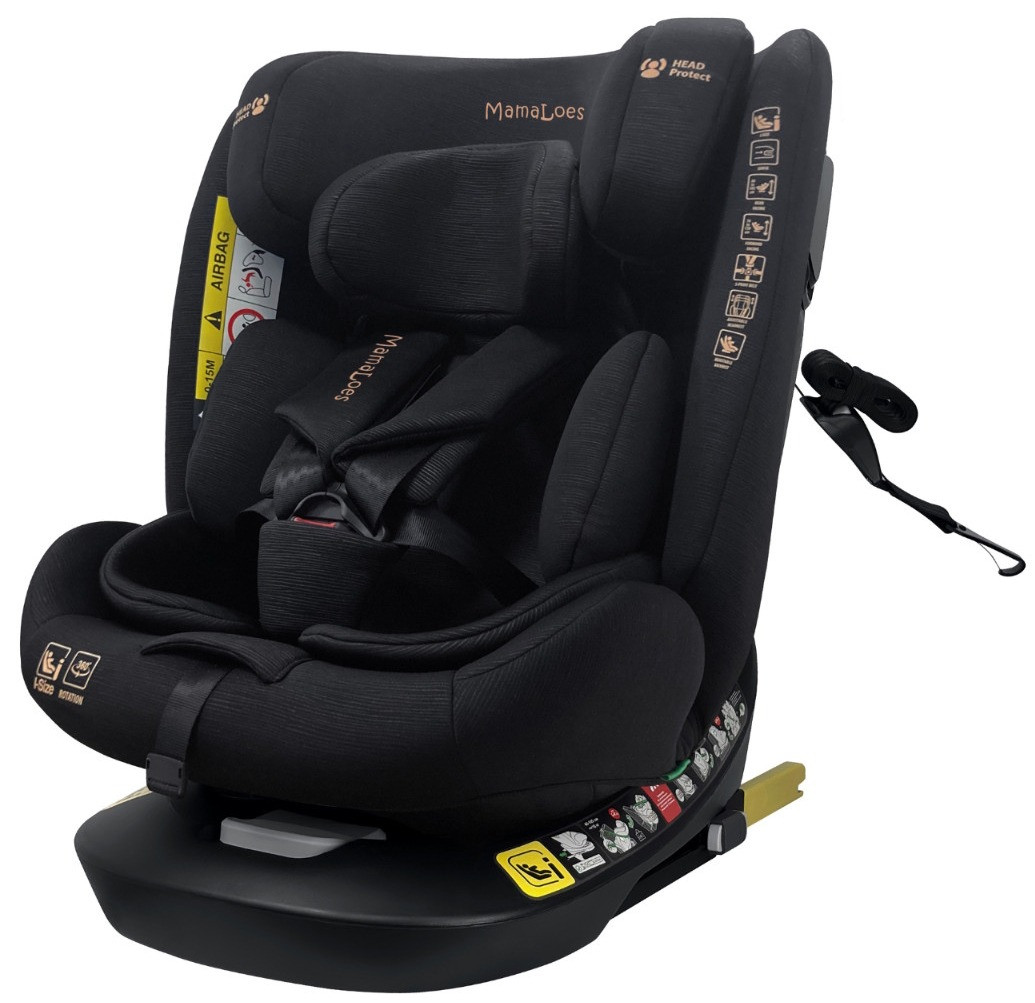 MamaLoes Sef Zwart 40-150 cm 360° i-Size Autostoel