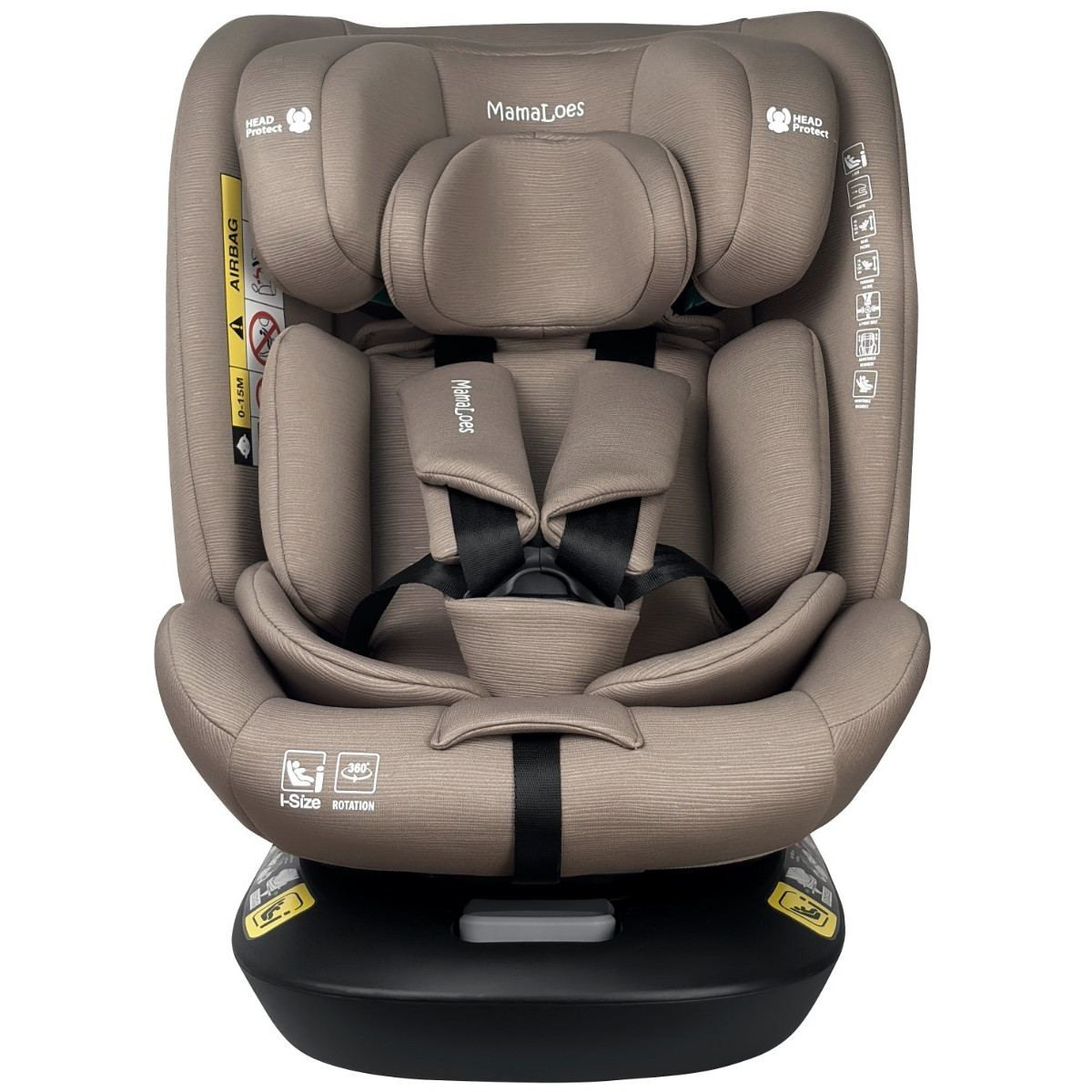 MamaLoes Sef Taupe Luxe 40-150 cm 360° i-Size Autostoel