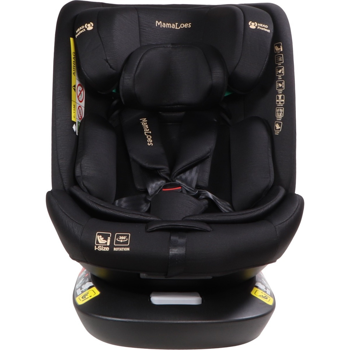 MamaLoes Sef Zwart 40-150 cm 360° i-Size Autostoel – Set van 2