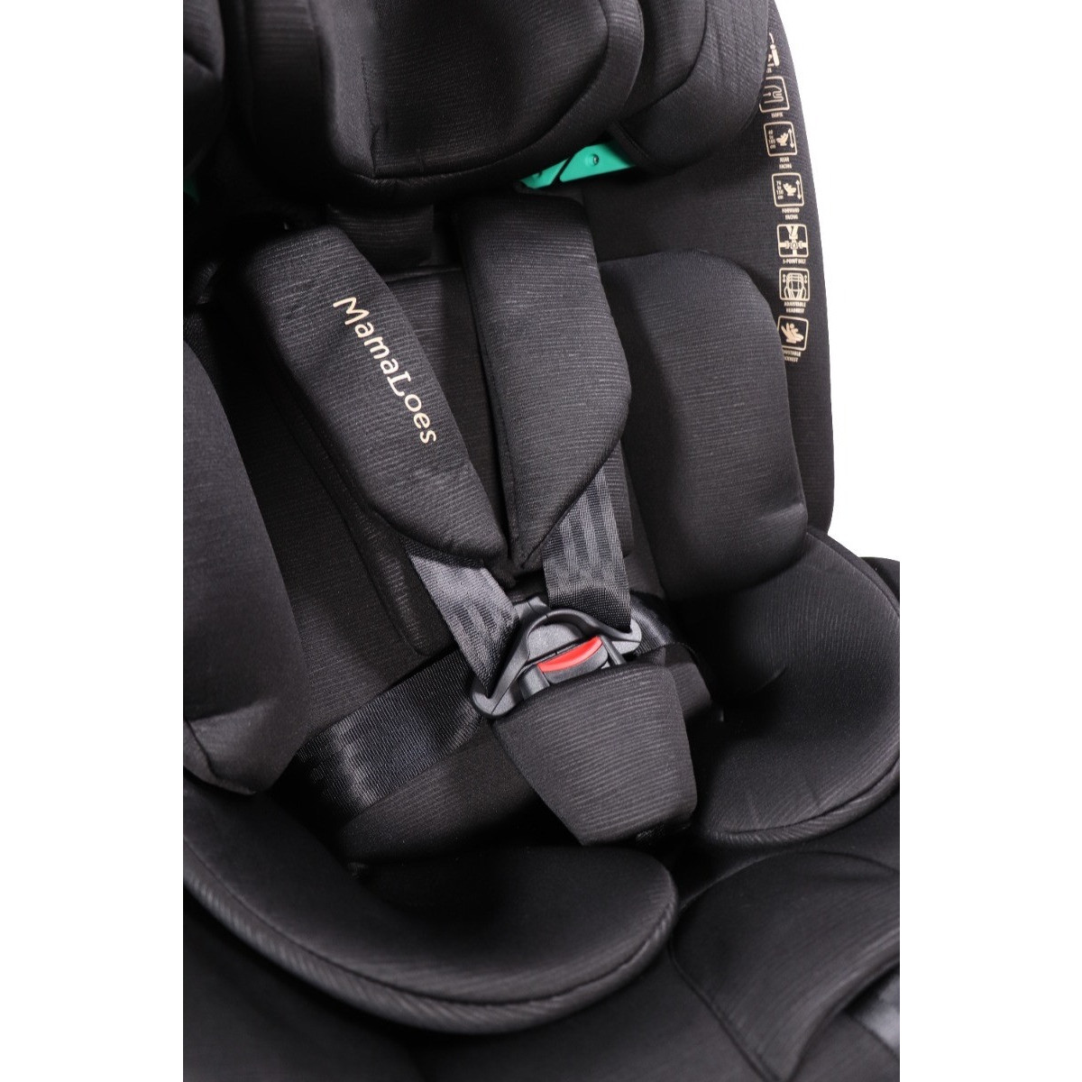 MamaLoes Sef Zwart 40-150 cm 360° i-Size Autostoel – Set van 2