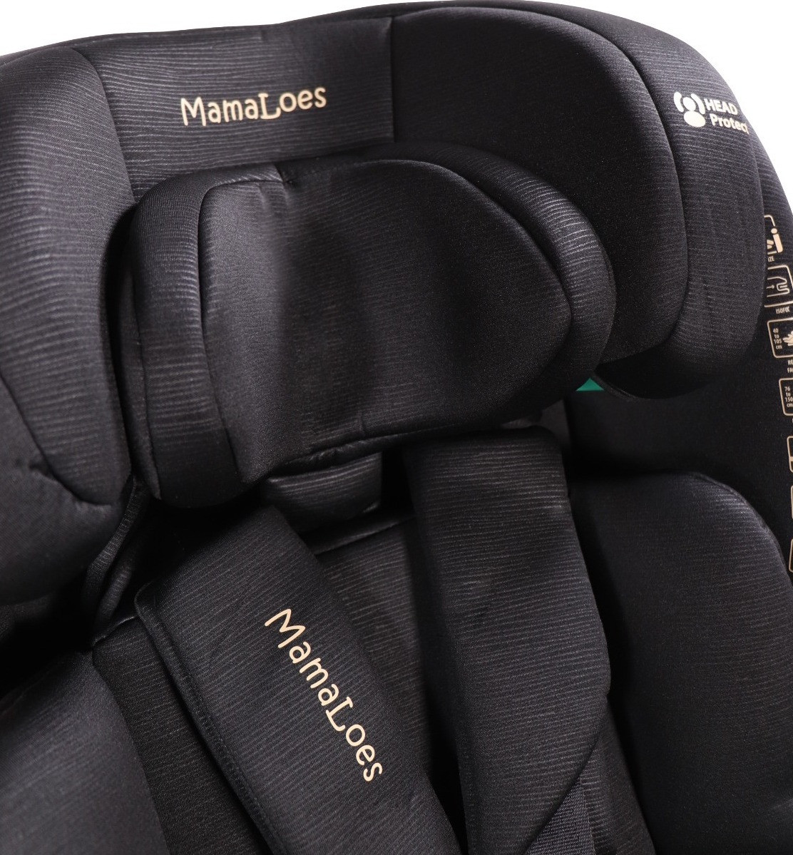 MamaLoes Sef Zwart 40-150 cm 360° i-Size Autostoel – Set van 2