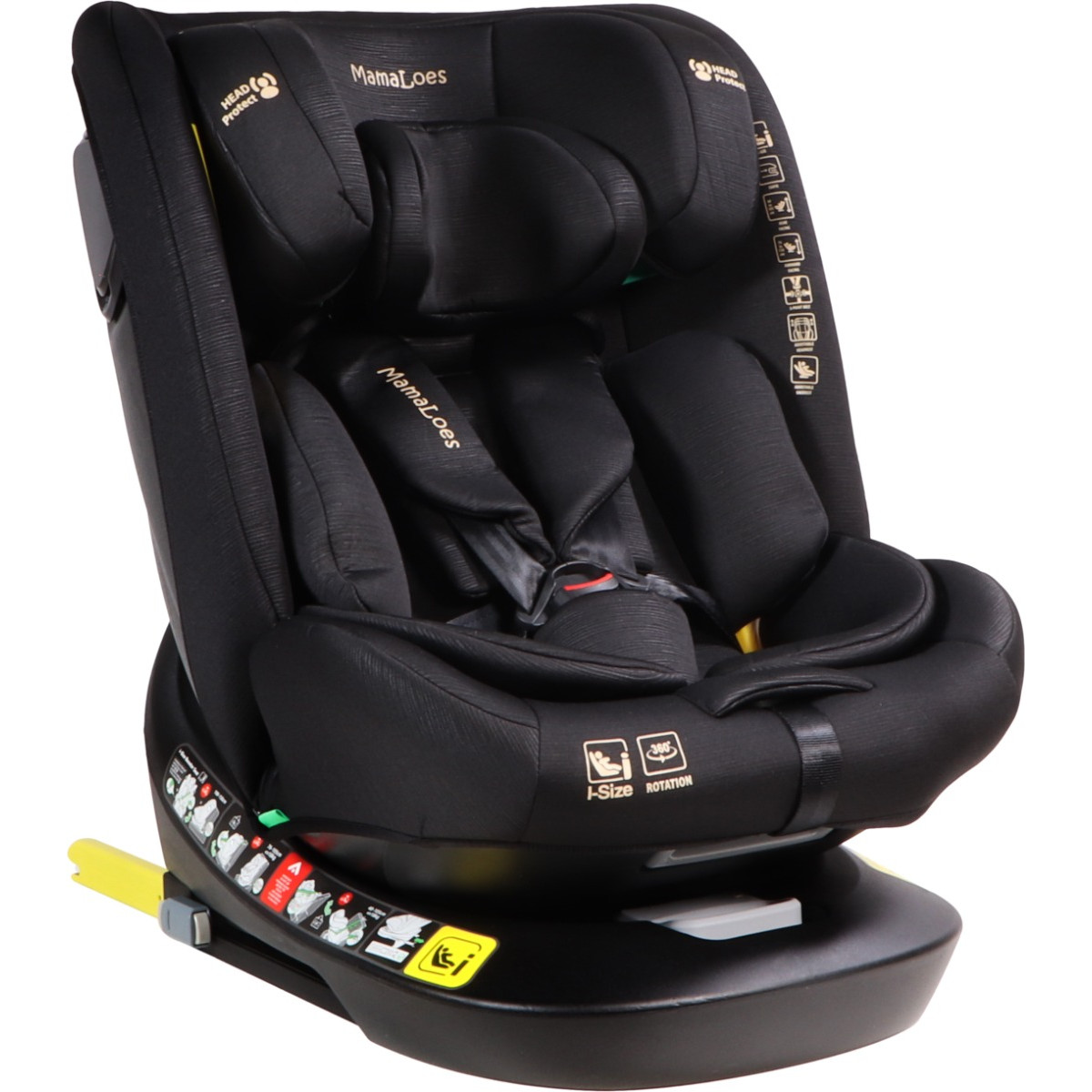 MamaLoes Sef Zwart 40-150 cm 360° i-Size Autostoel