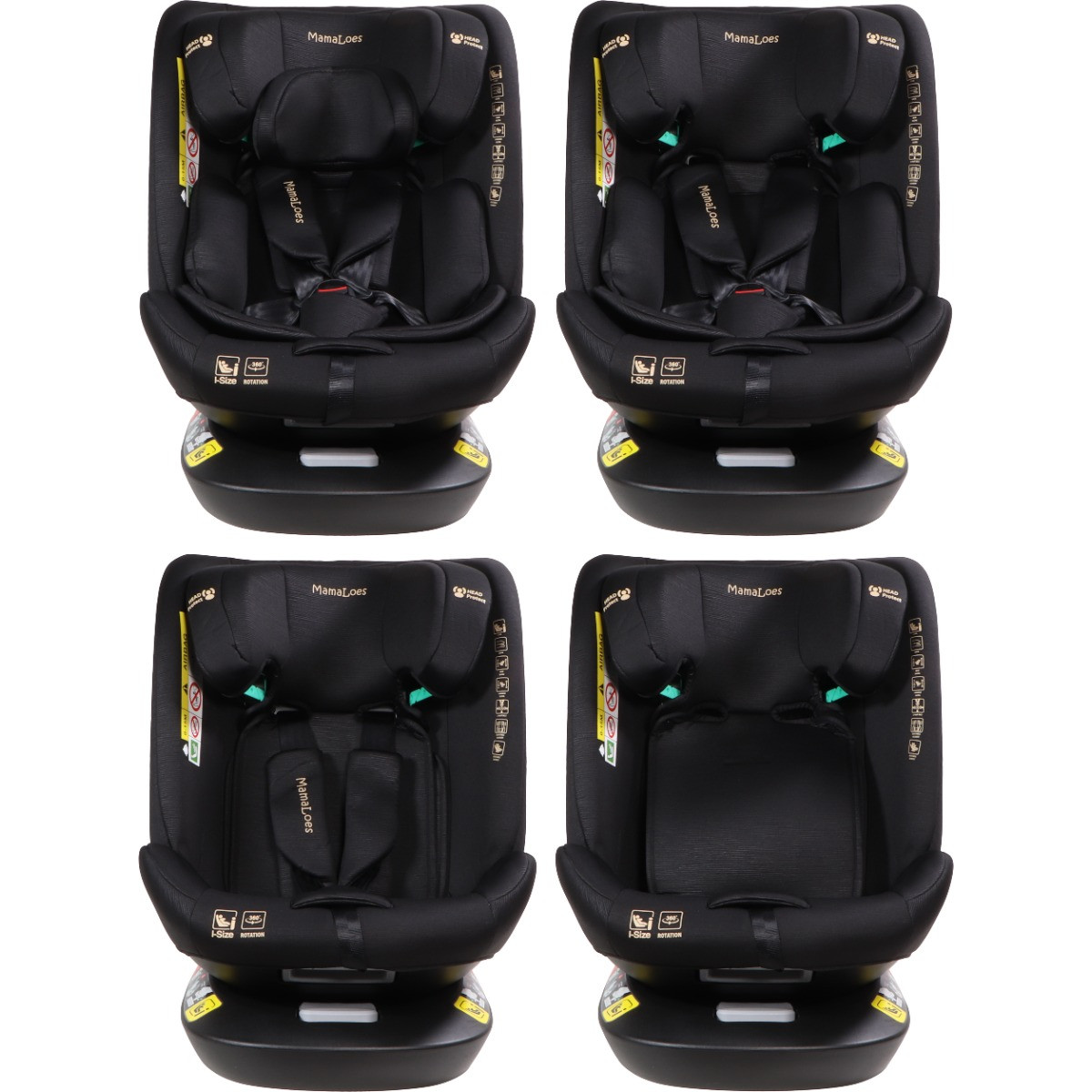 MamaLoes Sef Zwart 40-150 cm 360° i-Size Autostoel